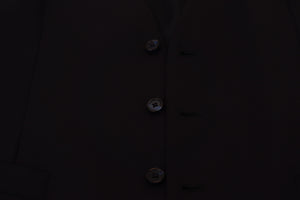 Dolce & Gabbana Dark Blue Wool Stretch Waistcoat Formal Vest