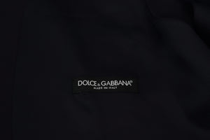 Dolce & Gabbana Dark Blue Wool Stretch Waistcoat Formal Vest
