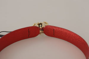 Dolce & Gabbana Beige Exotic Leather Crystals Shoulder Strap