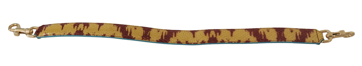 Dolce & Gabbana Yellow Red Leather Gold Tone Shoulder Strap