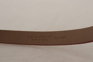 Dolce & Gabbana Brown Logo Engraved Metal Waist Buckle Belt