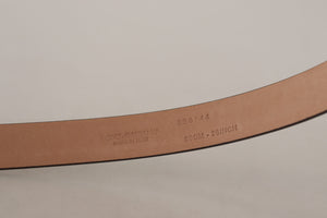 Dolce & Gabbana Black Patent Leather Logo Metal Waist Buckle Belt