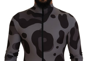 Dolce & Gabbana Gray Patterned Polyester Wetsuit Swimwear
