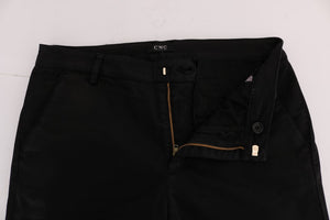 Costume National Black Slim Fit Cotton Stretch Pants