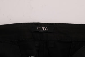 Costume National Black Slim Fit Cotton Stretch Pants