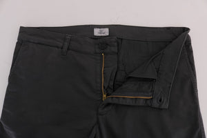 GF Ferre Gray Cotton Stretch Chinos Pants