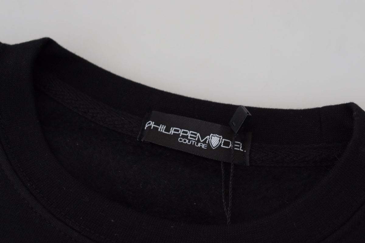 Philippe Model Black Printed Long Sleeves Pullover Sweater