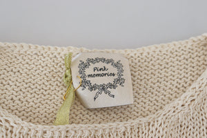 PINK MEMORIES Beige Cotton Blend Sleeveless Round Neck Tank Top