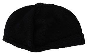 Dolce & Gabbana Black Virgin Wool Women Winter Beanie Cap Hat