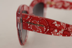 Dolce & Gabbana Red DG4231F Lace Acetate Rectangle Shades Sunglasses