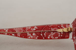 Dolce & Gabbana Red DG4231F Lace Acetate Rectangle Shades Sunglasses