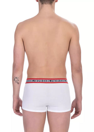 Bikkembergs White Cotton Men's Underwear Trunk Twin Pack