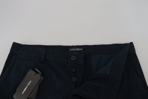 Dolce & Gabbana Blue Cotton Dress Formal Men Pants