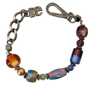 Dolce & Gabbana multicolor Silver Chain Brass Beaded Lobster Clasp Bracelet