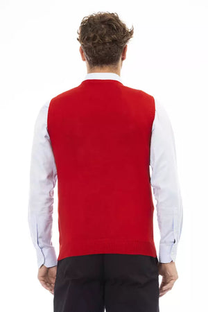 Alpha Studio Red Viscose Men Jacket