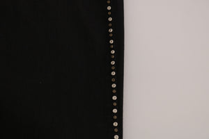 Costume National Black Embellished Mid Waist Skinny Denim Jeans