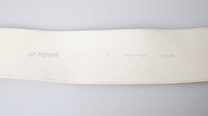 GF Ferre Off White Waxed Cotton Wide Fashion Waistband Belt