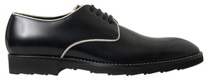 Dolce & Gabbana Black White Leather Formal Shoes