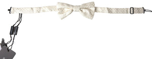 Dolce & Gabbana Ivory Fantasy Pattern Adjustable Neck Papillon Bow Tie