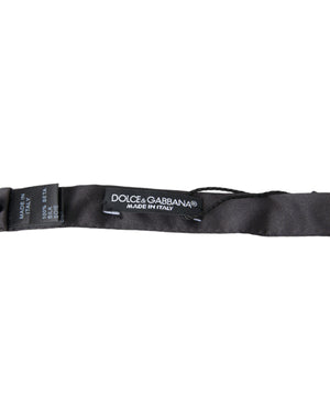 Dolce & Gabbana Dark Gray Silk Adjustable Neck Men Papillon Bow Tie