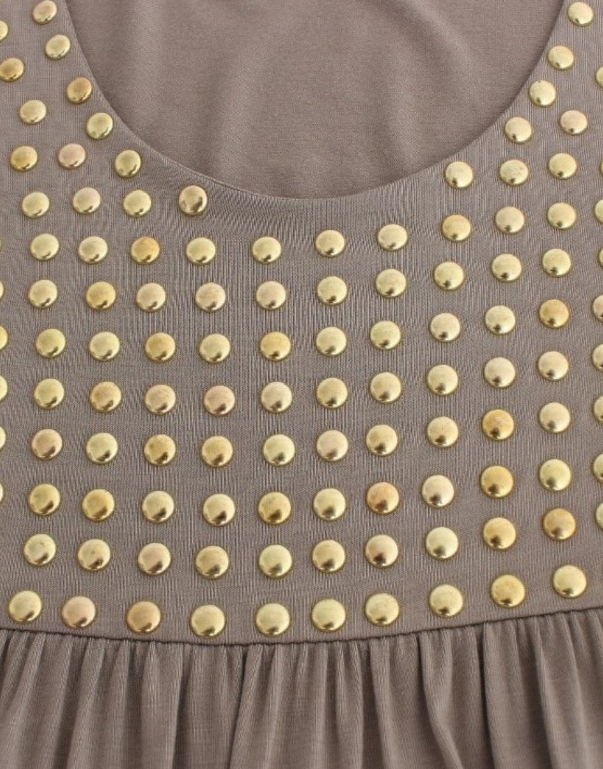 Roccobarocco Khaki studded sheath dress
