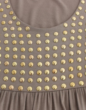 Roccobarocco Khaki studded sheath dress