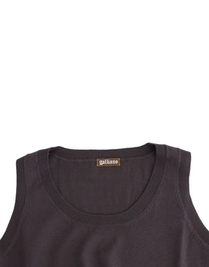 John Galliano Brown knit tank top