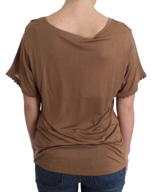 John Galliano Brown shortsleeved top