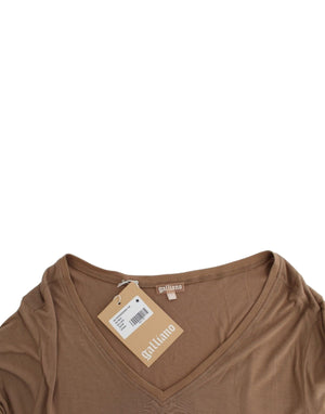 John Galliano Brown shortsleeved top