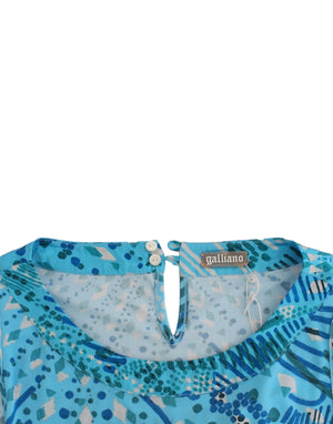 John Galliano Blue printed tank top