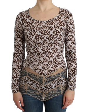 Cavalli Brown longsleeved lace top