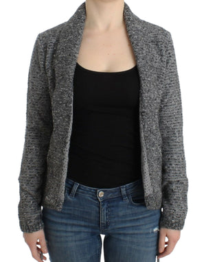 Cavalli Gray wool knitted cardigan