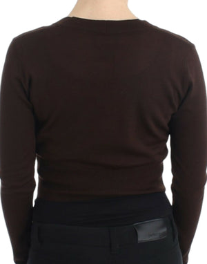 Cavalli Brown cropped wool cardigan