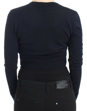 Cavalli Blue cropped wool cardigan