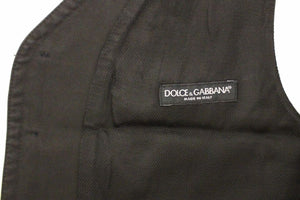 Dolce & Gabbana Black Cotton Blend Dress Vest Gilet