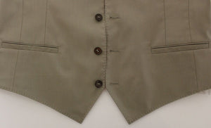 Dolce & Gabbana Beige Cotton Dress Vest Blazer Jacket