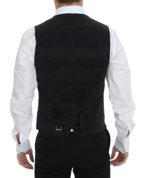 Dolce & Gabbana Black Wool Silk Stretch Dress Vest Blazer