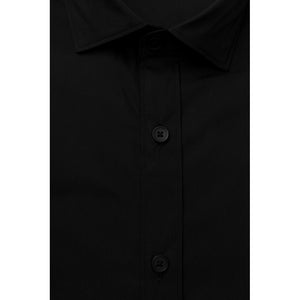 Bagutta Black Cotton Men's Slim Shirt