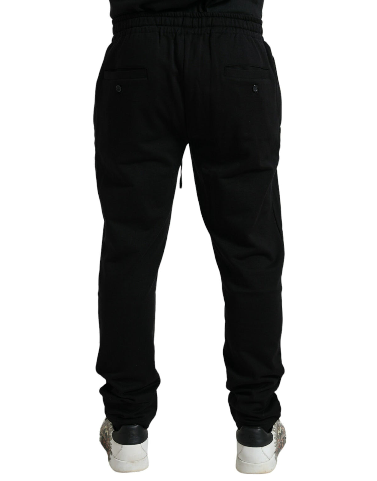 Dolce & Gabbana Black Cotton Logo Jogger Men Sweatpants Pants