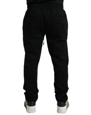 Dolce & Gabbana Black Cotton Logo Jogger Men Sweatpants Pants