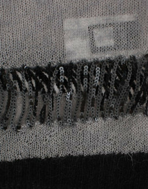 Costume National Gray embellished asymmetric sweater