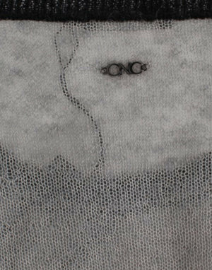 Costume National Gray embellished asymmetric sweater