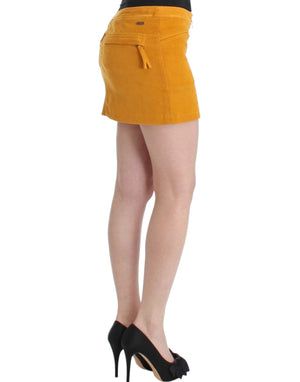 Costume National Yellow corduroy mini skirt