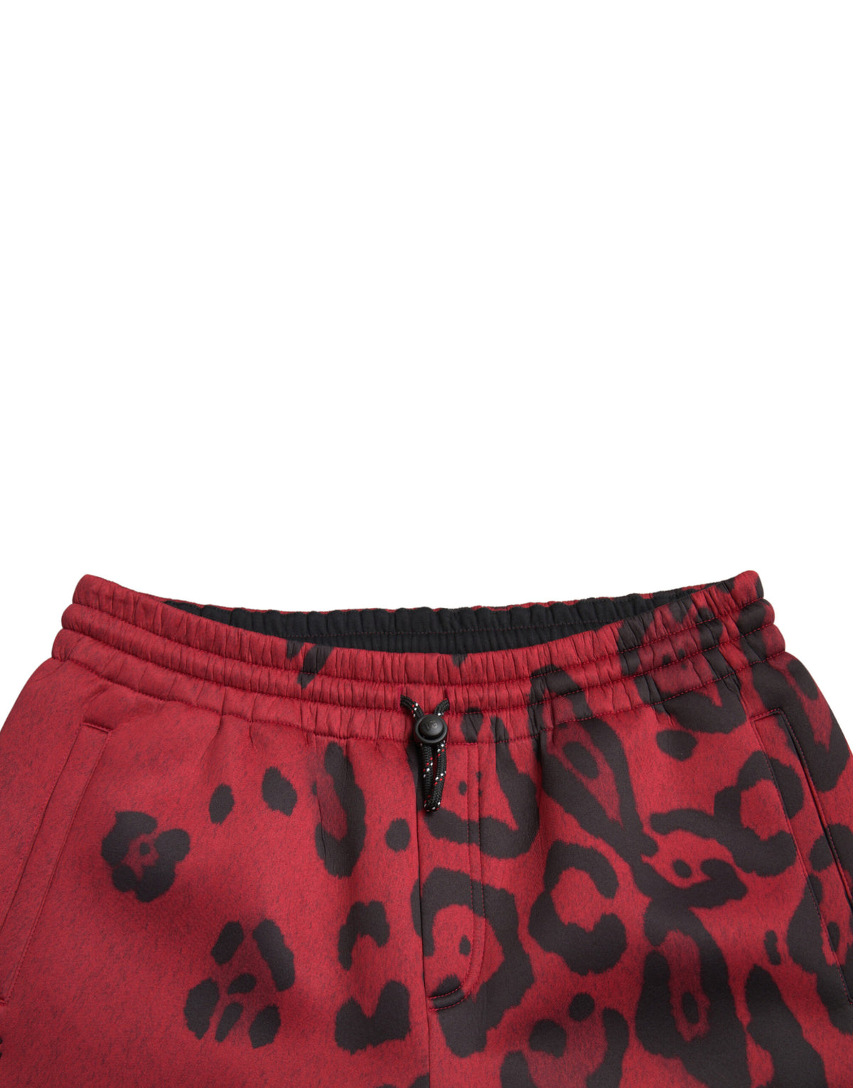 Dolce & Gabbana Red Black Leopard Stretch Jogger Pants