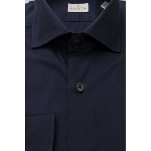 Bagutta Blue Cotton Men's Slim Shirt