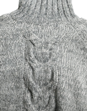 Dolce & Gabbana Gray Cashmere Turtle Neck Pullover Sweater