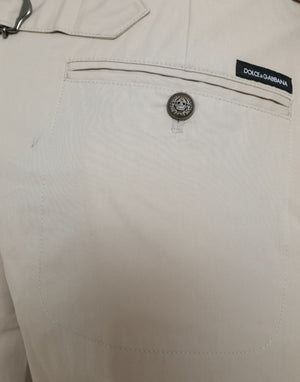 Dolce & Gabbana Beige Cotton High Waist Tapered Pants