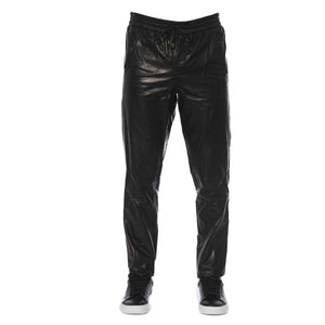 Trussardi Black Lamb Leather Jeans & Pants