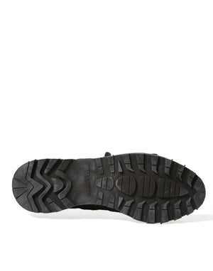 Dolce & Gabbana Black Leather Strap Men Ankle Boots Shoes