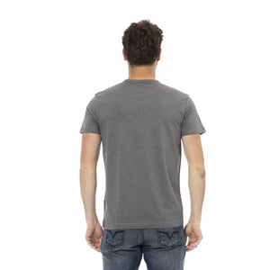 Trussardi Action Gray Cotton Men Short Sleeve T-Shirt
